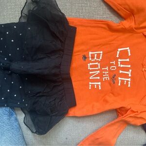 Orange Baby Outfit with Black Tutu
